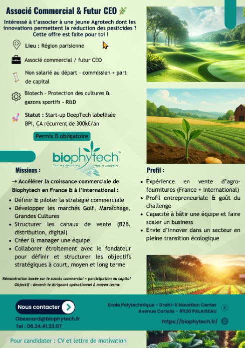 poste associe commercial Biophytech